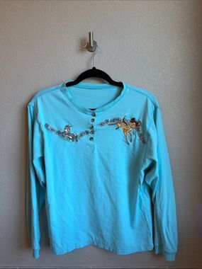 Vintage Bambi Embroidered Henley Shirt